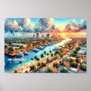 Fort Lauderdale Florida Travel Ställe Poster