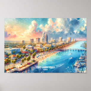Fort Lauderdale Florida Travel Ställe Poster