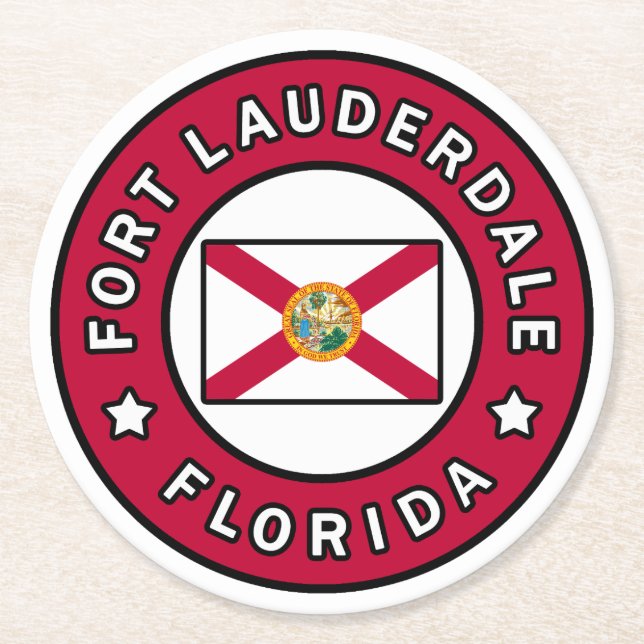 Fort Lauderdale Florida Underlägg Papper Rund (Framsidan)