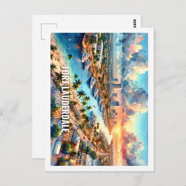 Fort Lauderdale Florida US Berömd Ställe Vykort (Fram/baksida)