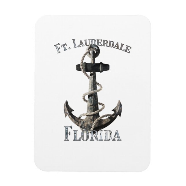 Fort Lauderdale Florida Vacation Nautical Anchor S Magnet (Vertikal)