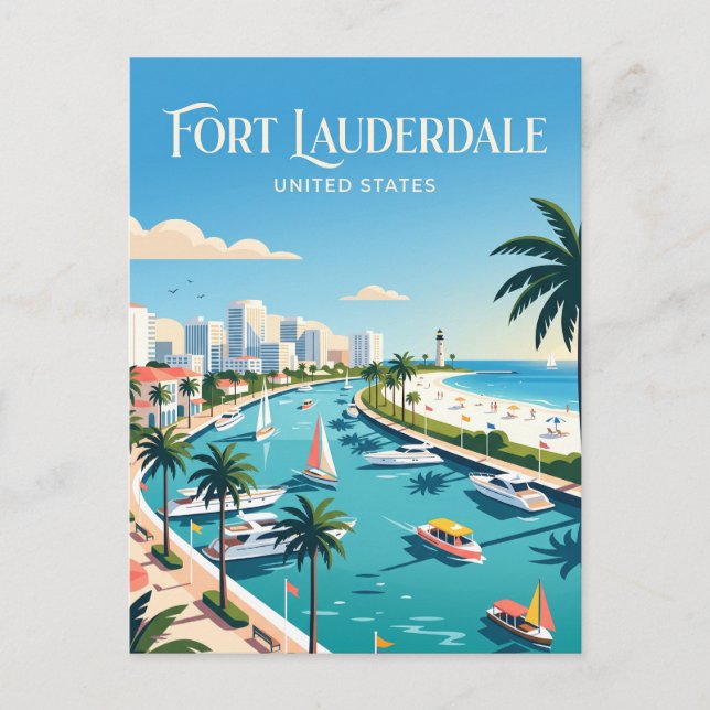 Fort Lauderdale Florida Vykort (Framsida)