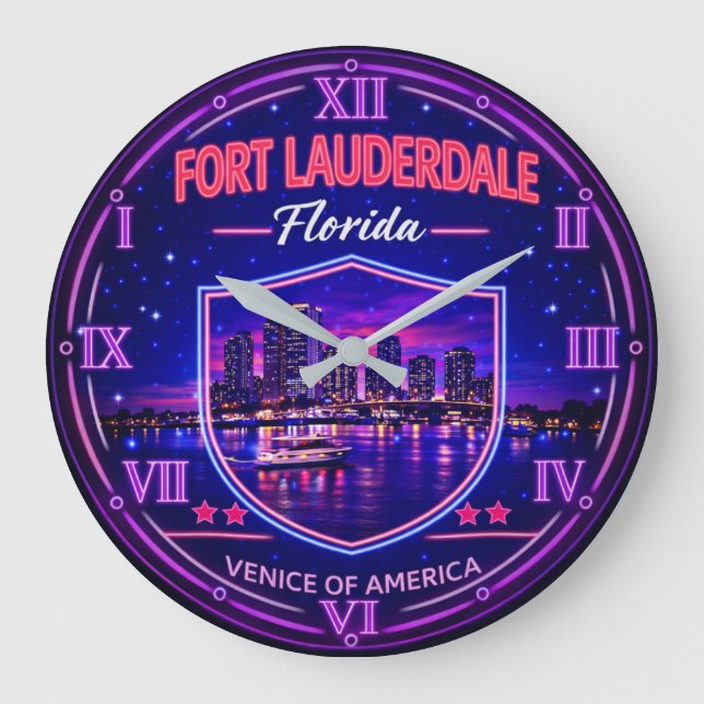 Fort Lauderdale Florida Waterfront  Stor Klocka (Framsida)