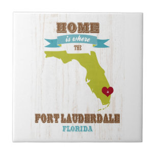 Fort Lauderdale hem- Florida karta - är var Kakelplatta