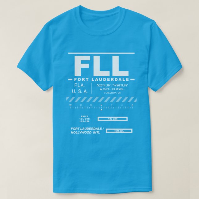 Fort Lauderdale Hollywood Int'l Airport FLL T-shirt (Design framsida)