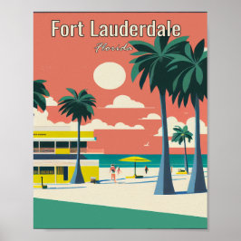 Fort Lauderdale minimalist Vintage affisch Art