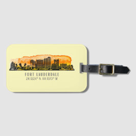 Fort Lauderdale Skyline & Coordinates Bagagebricka