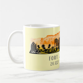 Fort Lauderdale Skyline & Coordinates Kaffemugg