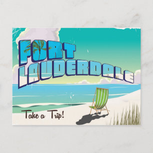 Fort Lauderdale vintage resor poster Vykort
