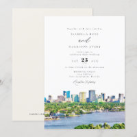 FORT LAUDERDALE Watercolor Skyline Bröllop