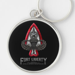 Fort Liberty Rund Silverfärgad Nyckelring