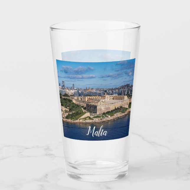 Fort Manoel och Sliema från Valletta, Malta Glaskopp (Framsida)