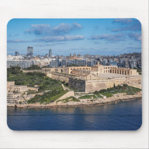 Fort Manoel och Sliema från Valletta, Malta Musmatta