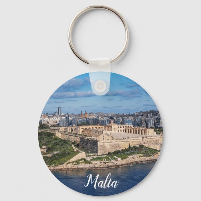 Fort Manoel och Sliema från Valletta, Malta Nyckelring (Framsida)