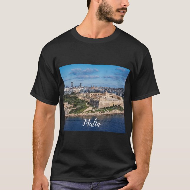 Fort Manoel och Sliema från Valletta, Malta T Shirt (Framsida)