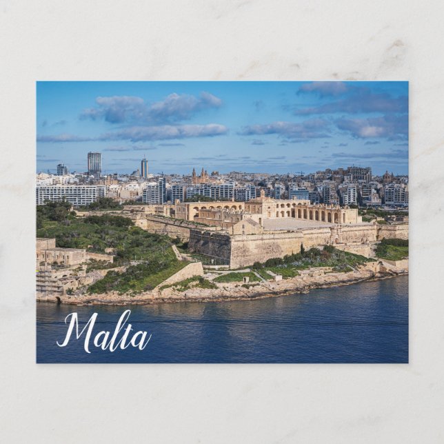 Fort Manoel och Sliema från Valletta, Malta Vykort (Framsida)