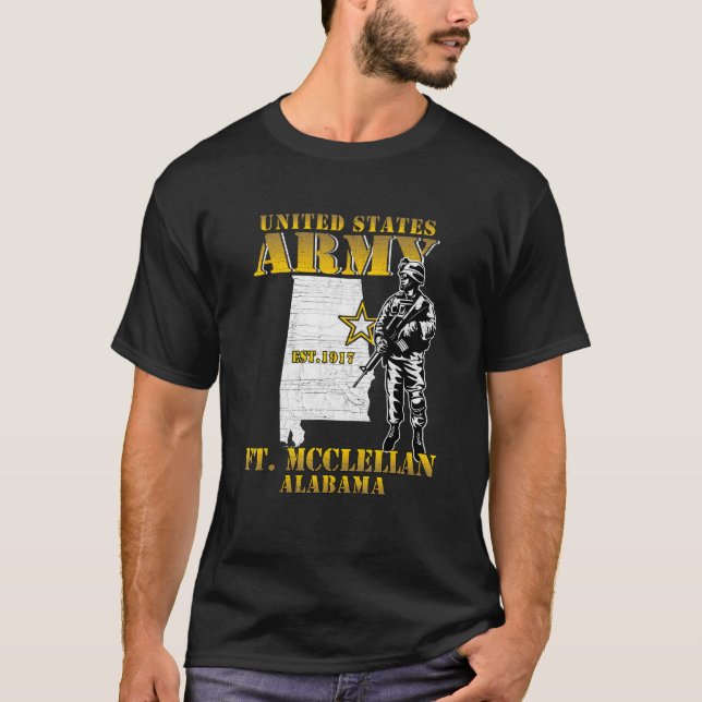 Fort McClellan Alabama Karta Ft McClellan Chemical T Shirt (Framsida)