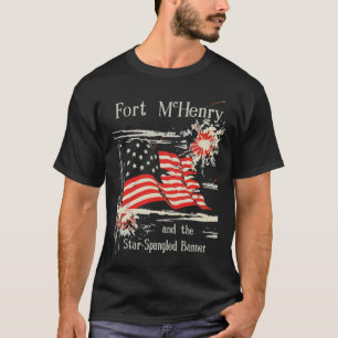 Fort McHenry och Star Spangled Banner T-Shirt. T Shirt