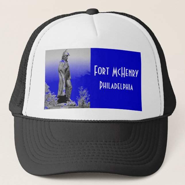 Fort McHenry Statue B+W Truckerkeps (Framsida)