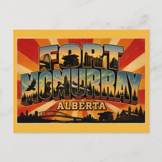 Fort McMurray Alberta Norra Ande Vykort (Framsida)