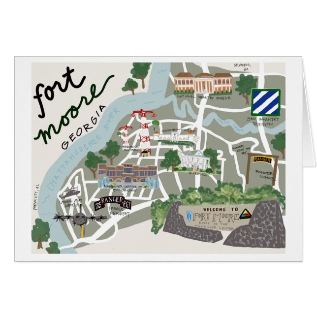 Fort Moore-hälsningskort OBS Kort (Framsidan Horizontal)