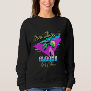 Fort Morgan Alabama Handflatan Träd 80-talet Bukt T Shirt