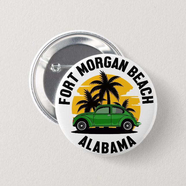 Fort Morgan Beach, Alabama Knapp (Framsida & baksida)