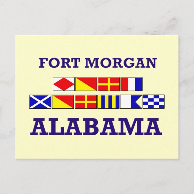 Fort Morgan Flagga vykort (Framsida)