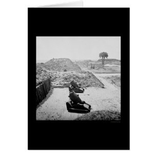 Fort Moultrie Insida nära Chaleston, SC 1865 Hälsningskort
