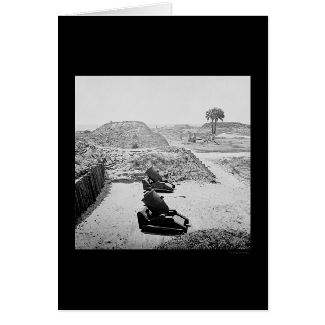 Fort Moultrie Insida nära Chaleston, SC 1865 Hälsningskort (Framsidan)