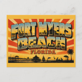 Fort Myers Beach Florida Familjens Flykt Vintage K Vykort