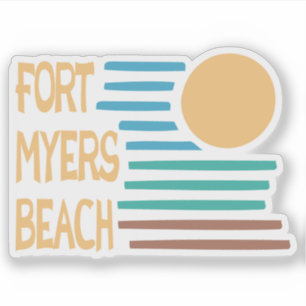 Fort Myers Beach Florida geometrisk solnedgång Klistermärken