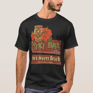 Fort Myers Beach Florida Tiki Pub Design T Shirt