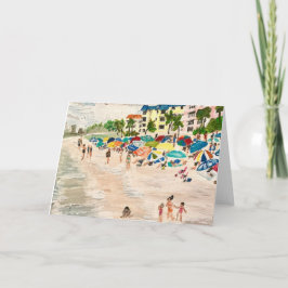 "Fort Myers Beach"-målning av Willlowcatdesigns Kort