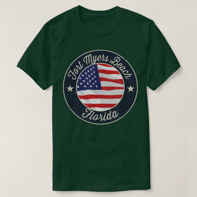 Fort Myers Beach - Patriotic Florida Souvenir T-Sh T Shirt (Design framsida)