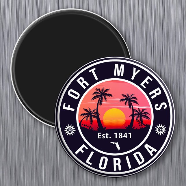 Fort Myers Beach Retro - Florida Retro Souvenir Magnet (Skapare uppladdad)