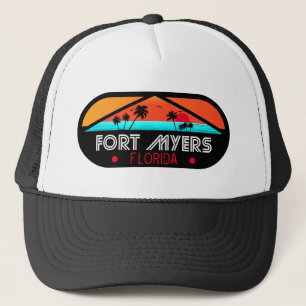 Fort Myers Beach Retro - Florida Retro Sunset Keps