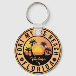 Fort Myers Beach Retro - Florida Retro Sunset Nyckelring