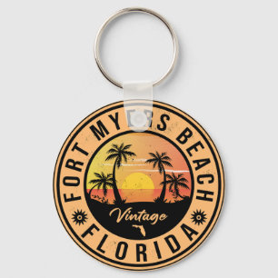 Fort Myers Beach Retro - Florida Retro Sunset Nyckelring