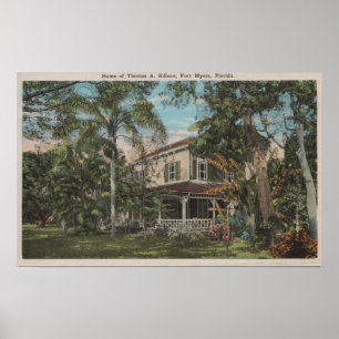 Fort Myers Florida - beskåda av det Thomas Edison Poster
