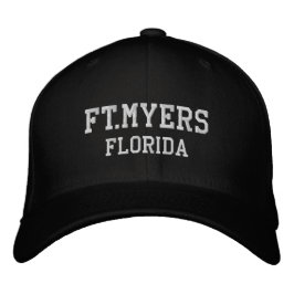 Fort Myers Florida Embroired Baseball Hat Broderad Keps