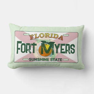 Fort Myers Florida-flagga, kudde på registreringss