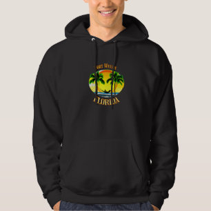 Fort Myers Florida Palmträd Strand Semester Hoodie