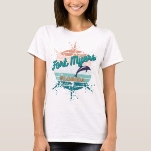 Fort Myers Florida Retro Vintage Sunset T Shirt