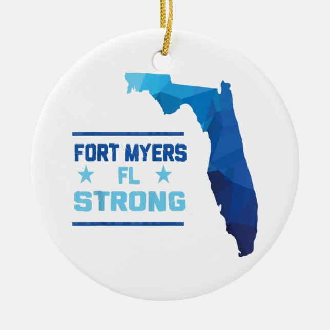 Fort Myers Florida Stark Julgransprydnad Keramik (Framsidan)