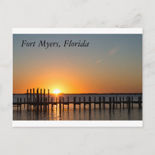Fort Myers, Florida vackra orange sunset Vykort