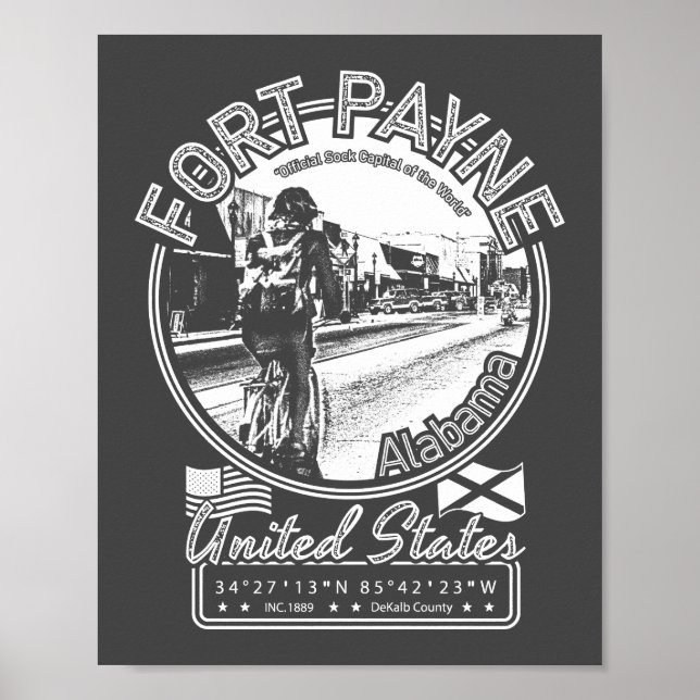 FORT PAYNE CITY - STATE ALABAMA POSTER (Framsidan)