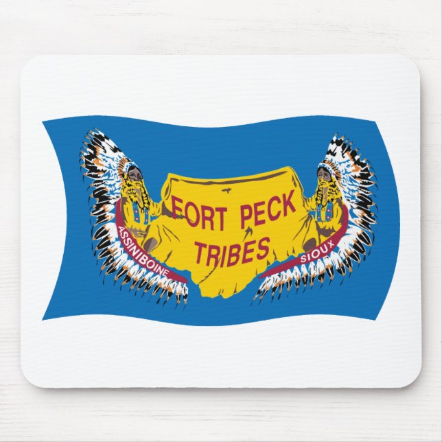 Fort Peck Assiniboine Flagga Mousepad Musmatta (Framsidan)