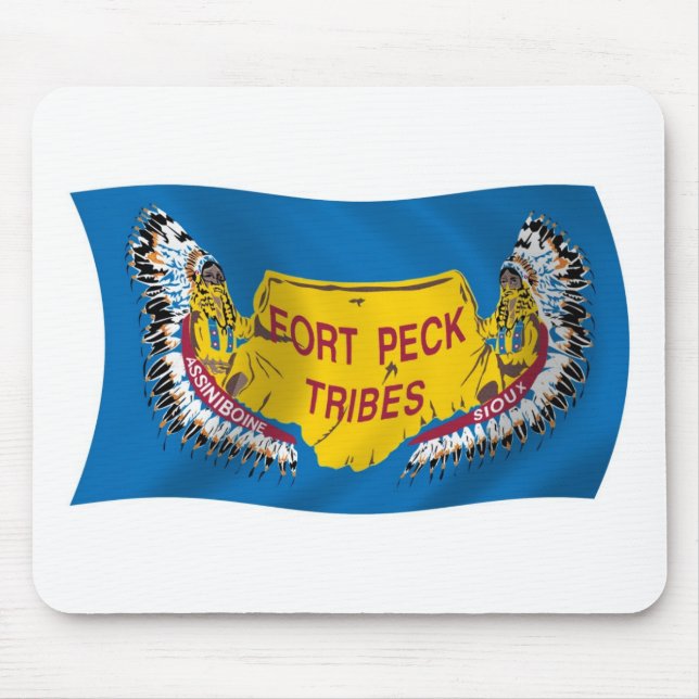 Fort Peck Assiniboine Flagga Mousepad Musmatta (Framsidan)