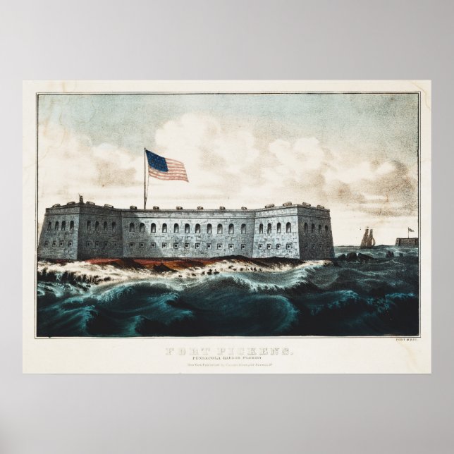 Fort Pickens Pensacola Harbour Florida Poster (Framsidan)